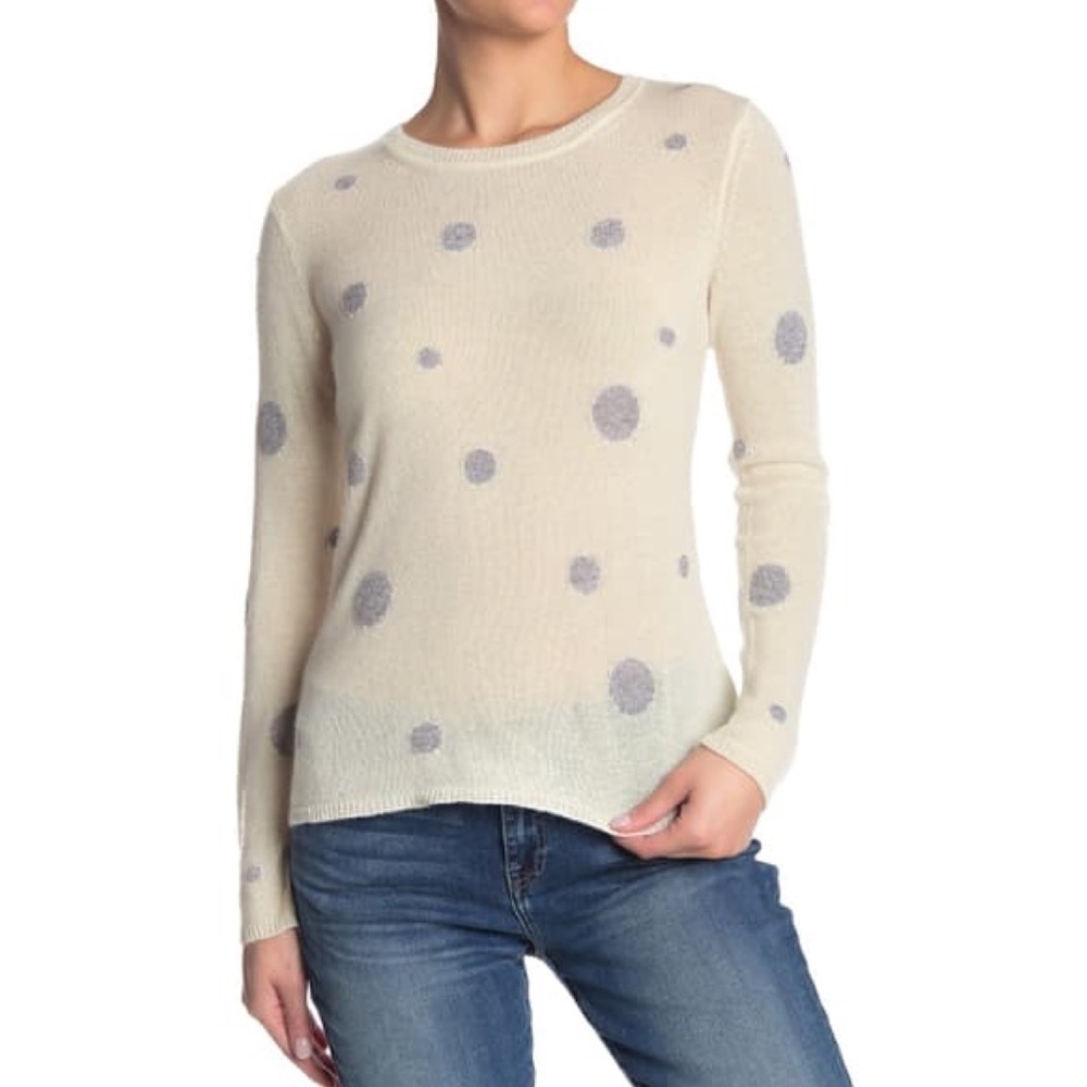 Quinn Sparkle Polka Dot 100% Cashmere Sweater M